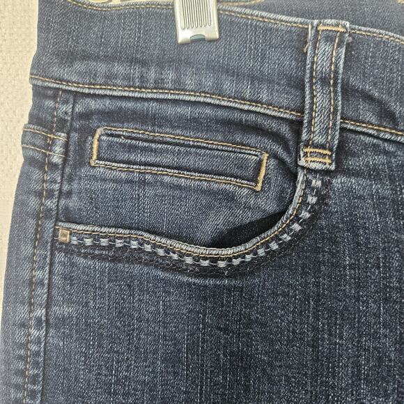 WHBM Size 8 Noir Pedal Pusher Capri Embroidered Bermuda Denim Shorts Classic - Picture 5 of 16